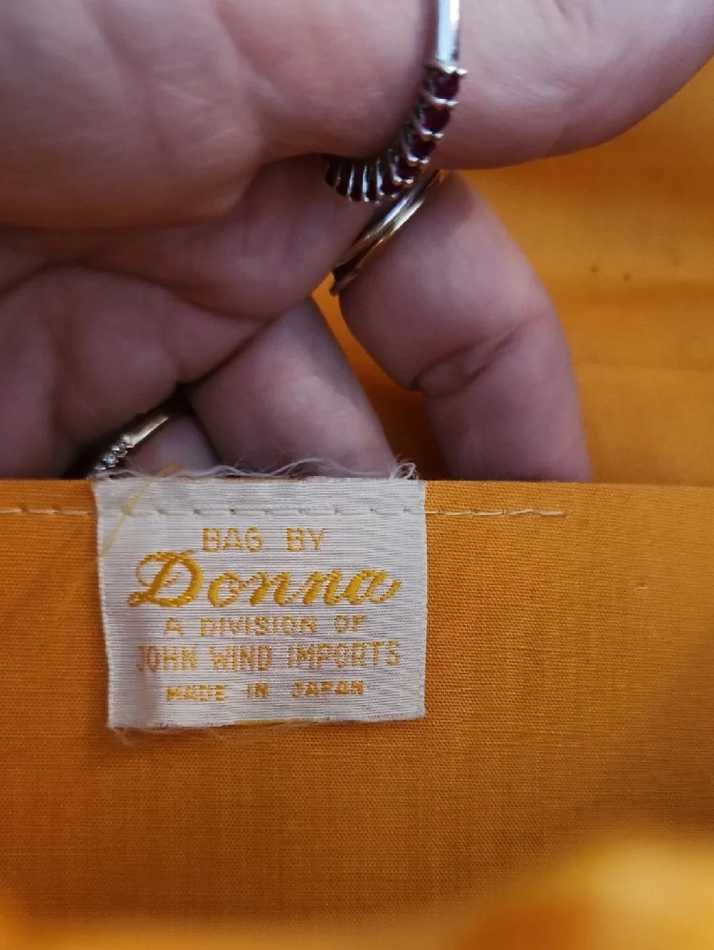 Vintage Bag By Donna, John Wind Imports Woven‎ Orange Bag With Turn-Lock Closure